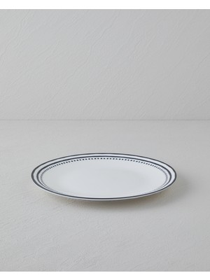 Monarch Porselen Servis Tabağı 25 cm Siyah - Beyaz