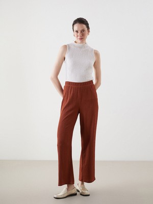 Lc Waikiki Yeni Sezon Beli Lastikli Dokulu Kadın Pantolon