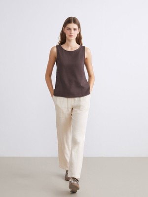 Lc Waikiki Yeni Sezon Beli Lastikli Dokulu Müslin Kadın Pantolon