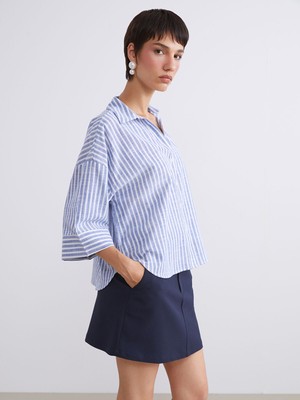Lc Waikiki Yeni Sezon Çizgili Oversize Kadın Gömlek