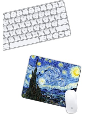 Van Gogh Rhone Plajı Üzerinde Yıldızlı Gece Mouse Pad  18X22CM 9cm