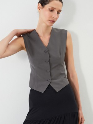 Lc Waikiki Yeni Sezon V Yaka Kadın Klasik Yelek