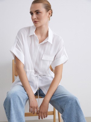 Lc Waikiki Yeni Sezon Modal Karışımlı Oversize Kadın Gömlek