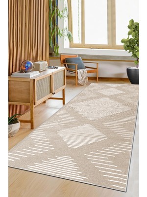 Geometrik Iskandinav Salon Halısı, Toz Tutmaz, Yıkanabilir, Kaymaz Taban, Dijital Baskı