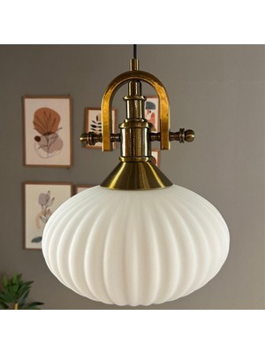 Elegant Cam Tekli Bal Rengi Avize Eskitme Gemici Başlık Sarkıt Lamba Restoran Salon Aydınlatma