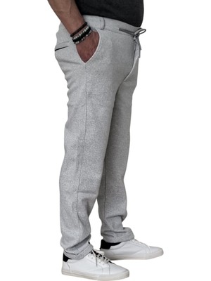 Erkek Battal Büyük Beden Bel Kemerli Kordonlu Lastikli 3 Cepli Duble Paça Pike Kumaş Spor Model Bol Rahat Kalıp Jogger Pantolon