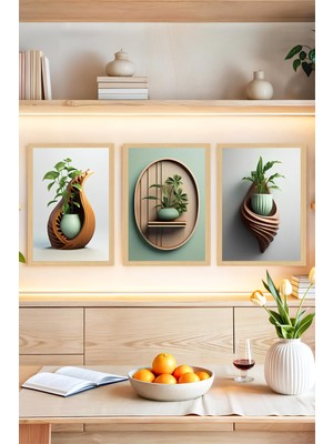 🌙 Subhanallah - Alhamdulillah - Allahuakbar Yazılı 3’lü Çerçeve Görünümlü Tablo Seti🌟 CRVS1094 30 x 40