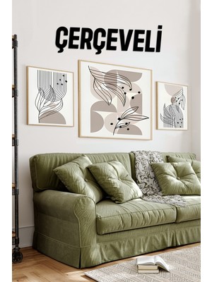 Ahşap Çerçeveli Mdf Tablo Seti Matisse, Bohem, Kusama Salon ve Oturma Odası Için 424 Serisi  424225