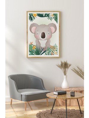 Ahşap Çerçeveli Mdf Tek Tablo Sevimli Hayvanlar Serisi (Kendi Tablo Setinizi Oluşturacağınız Liste) 23 x 32 Çerçeveli 1200