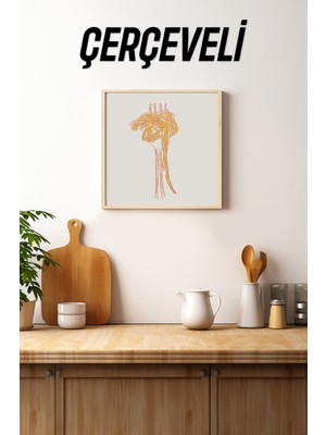 Ahşap Çerçeveli Mdf Kare Tek Tablo (Kendi Tablo Setinizi Oluşturacağınız Liste) MUTFAK04 23 x 23 Çerçeveli TX1115