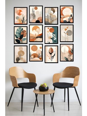 Dekorize Mdf Tablo Seti 12 Parça - Salon Oturma Odası Için Duvar Dekoru Çerçeve Görünümlü Onk Seri 30 x 40 Onk 1010