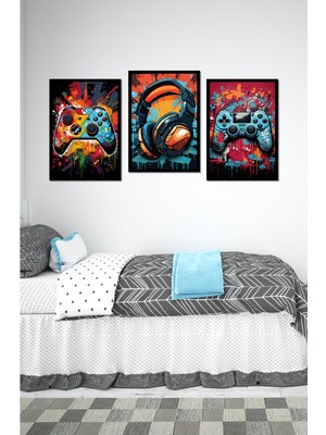 Dekorize Gamer Mdf 3 Parça 3 mm Çerçeve Görünümlü Bohem Tablo 3010 30 x 40