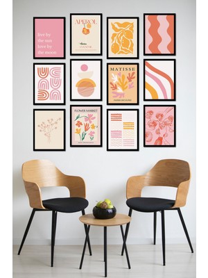 Dekorize Mdf Tablo Seti 12 Parça - Salon Oturma Odası Için Duvar Dekoru Çerçeve Görünümlü Onk 1029 30 x 40