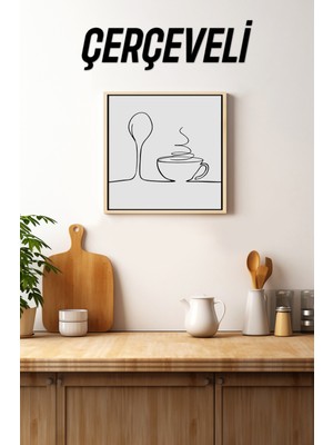 Ahşap Çerçeveli Mdf Kare Tek Tablo (Kendi Tablo Setinizi Oluşturacağınız Liste) Mutfak 23 x 23 Çerçeveli TX1070