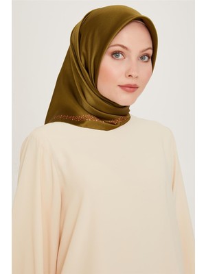 Armine Klasik Desenli Twill Saf Ipek Eşarp 9260D 57