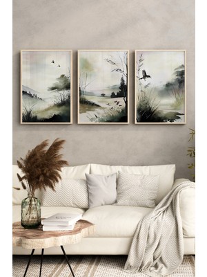 Ahşap Çerçeveli Mdf Tablo Seti Matisse, Bohem, Kusama Salon ve Oturma Odası Için ÇT3011 23 x 32