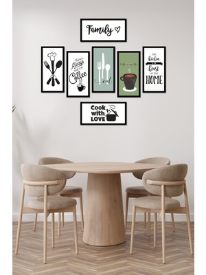 Modern Style Mutfak Model Dekorize Mdf 7 Parça Çerçeve Görünümlü Tablo Set 10205 21 x 30