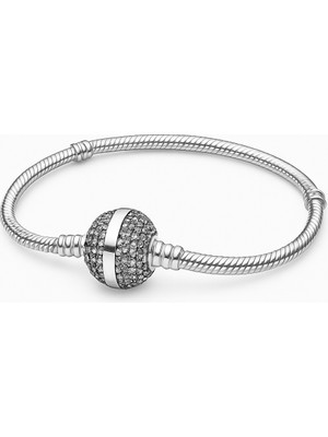 Akgünal 925 Ayar Gümüş Gece Işıltısı Klipsli Bileklik