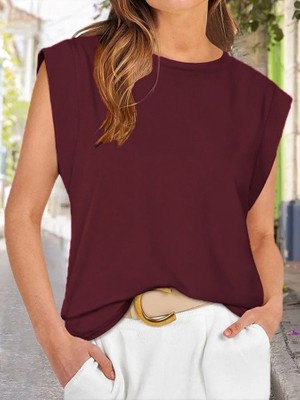 Aesco Kadın Kısa Kollu Bisiklet Yaka Viskon Bluz