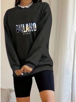 Aesco Kadın Uzun Kollu Bisiklet Yaka Desenli Viskon Iki Iplik Bluz