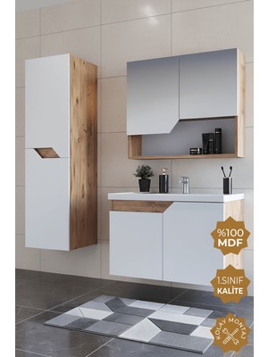 Teta Home Napoli 65 Cm Mdf Banyo Dolabı Seti + Boy Dolabı