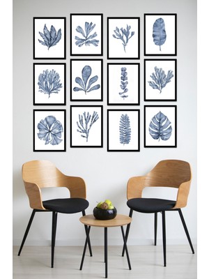 Dekorize Mdf Tablo Seti 12 Parça - Salon Oturma Odası Için Duvar Dekoru Çerçeve Görünümlü Onk 1036 30 x 40