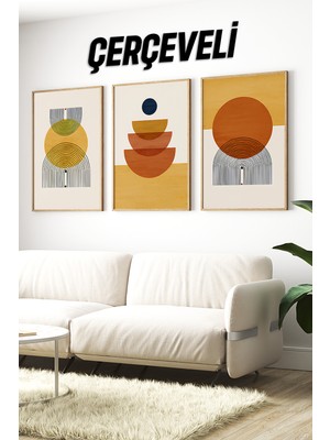 ✨ Modern ve Estetik Bir Dokunuş Katmak Isteyenler Için 3'lü Çerçeveli Tablo Seti!🌿 CRV1180 23 x 32