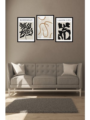 Dekorize Mdf 3 Parça 3 mm Çerçeve Görünümlü Bohem Tablo 3035 30 x 40