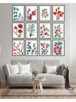 Dekorize Mdf Tablo Seti 12 Parça 3 mm - Salon Oturma Yatak Odası Için Duvar Dekoru 13 x 17