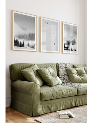 Dekorize Mdf Tablo Seti 3 Parça 3 mm - Çerçeveli Tablo Seti Salon Oturma Odası Için 3056 23 x 32