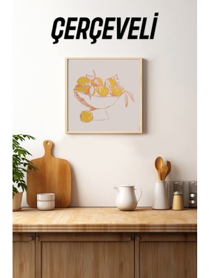 Ahşap Çerçeveli Mdf Kare Tek Tablo (Kendi Tablo Setinizi Oluşturacağınız Liste) MUTFAK04 23 x 23 Çerçeveli TX1114