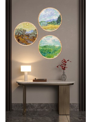 Notpa Van Gogh 3'lü Dekoratif Tablo Seti 33 cm Çap 33 cm