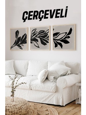 Ahşap Çerçeveli Mdf Kare Tablo Seti Salon ve Oturma Odası Için KR4016 23 x 23