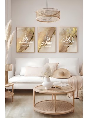 Dekorize Mdf 3 Parça 3 mm Çerçeve Görünümlü Islami Tablo 3029 30 x 40