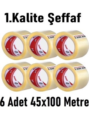 Ve-Ge 6'lı Paket Şeffaf Koli Bantı Aslan 45X100 cm Ebatları ile Yüksek Kalite