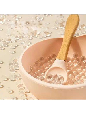 Bambu Saplı Silikon Bebek Mama Kaşığı Açık Pembe