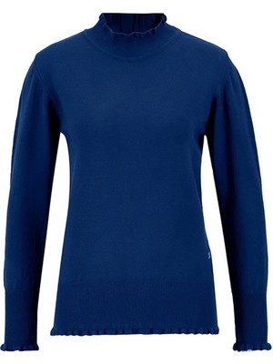 Armine Fırfır Detaylı Kazak 25KD7007 Lacivert
