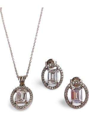 Keskin Gümüş 925 Ayar Gümüş Baget Tasarım Love Trend Kadın Set 4 Anneler Günü Hediye