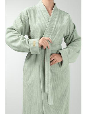 Cotto N Mania Unisex Bornoz 303 - Yumuşak Pamuk Kumaş ile Yeşil Renk L - XL Beden