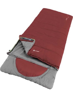 Outwell Contour Lux Yazlık & Kışlık Taraflı -19°c Uyku Tulumu Kırmızı Sol F.