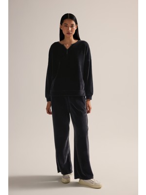 Kadın Pamuklu Kadife Uzun Eşofman Takımı