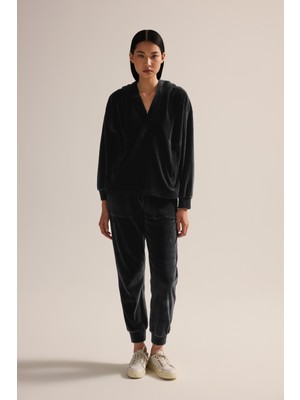 Kadın Pamuklu Kadife Ikili Uzun Eşofman Takımı