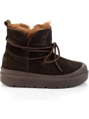 Kahve Hakiki Deri Kadın Bot & Bootie K02748100202