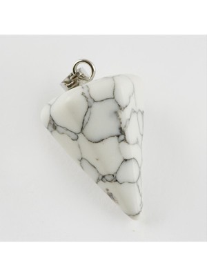 Depomix Havlit Pandül Doğaltaş Kolye Ucu-Beyaz