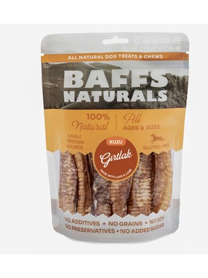 Baffs Naturals Kuzu Gırtlak %100 Doğal Çiğnemelik Köpek Ödül Maması 100 gr Tüm Yaş Grupları İçin Sağlıklı