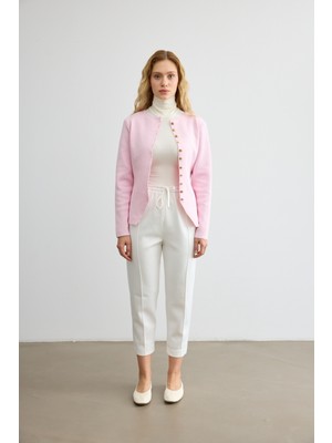 Havuç Kesim Scuba Pantolon Beyaz