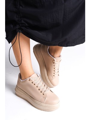 Bıana Bağcıklı Ortopedik Taban Kadın Sneaker Spor Ayakkabı Ctt - Ten