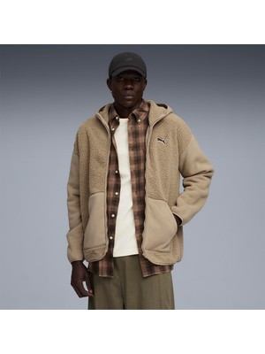 Puma Essentials Elevated Erkek Bej Kapüşonlu Ceket