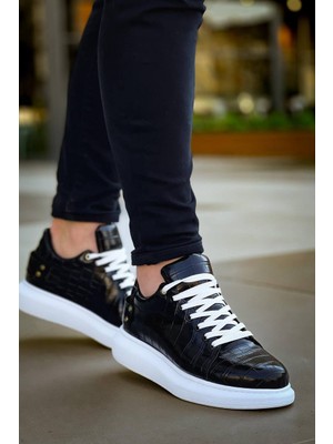 KB047  Kuback Siyah Crocodile Günlük Erkek  Ayakkabı