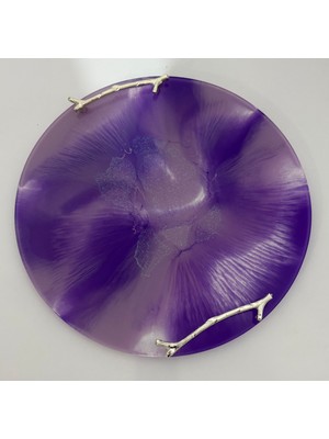 Renkli Epoksi Tasarım Tepsi Serisi (Özel Tasarım) - 30 cm